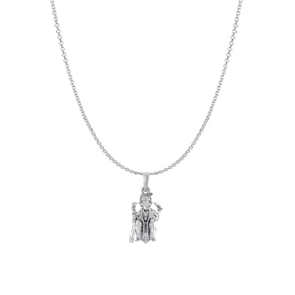Akshat Sapphire Sterling Silver (92.5% purity) God Ganesha Chain Pendant (Pendant with Anchor/ Cable Chain Chain) for Men & Women Pure Silver Lord Ganapathy Chain Locket for Good Health & Wealth