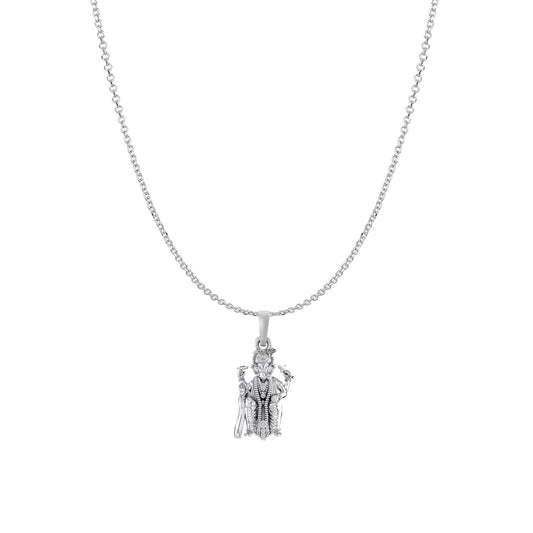 Akshat Sapphire Sterling Silver (92.5% purity) God Ganesha Chain Pendant (Pendant with Anchor/ Cable Chain Chain) for Men & Women Pure Silver Lord Ganapathy Chain Locket for Good Health & Wealth