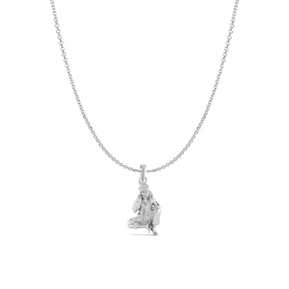 AKSHAT SAPPHIRE Sterling Silver (Silver with 92.5% purity) God Shree Sai Baba chain Pendant (Pendant with Anchor/ Cable Chain Chain) for Men & Women Pure Sterling Silver Lord Sai Baba chain Locket For Good Wealth & Health