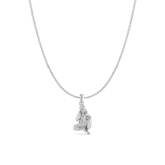 AKSHAT SAPPHIRE Sterling Silver (Silver with 92.5% purity) God Shree Sai Baba chain Pendant (Pendant with Anchor/ Cable Chain Chain) for Men & Women Pure Sterling Silver Lord Sai Baba chain Locket For Good Wealth & Health