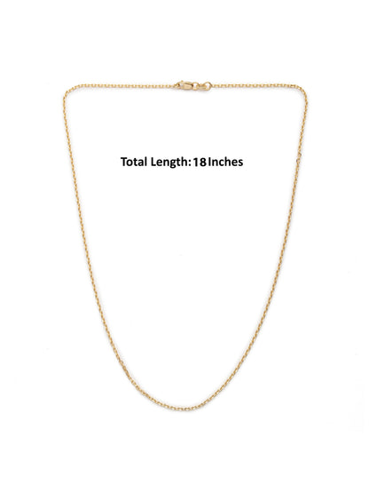 22KT Gold Plated Sterling Silver (92.5% Purity) Pure Silver God Ganesha Chain Pendant (Locket with Anchor/ Cable Chain Chain) for Women