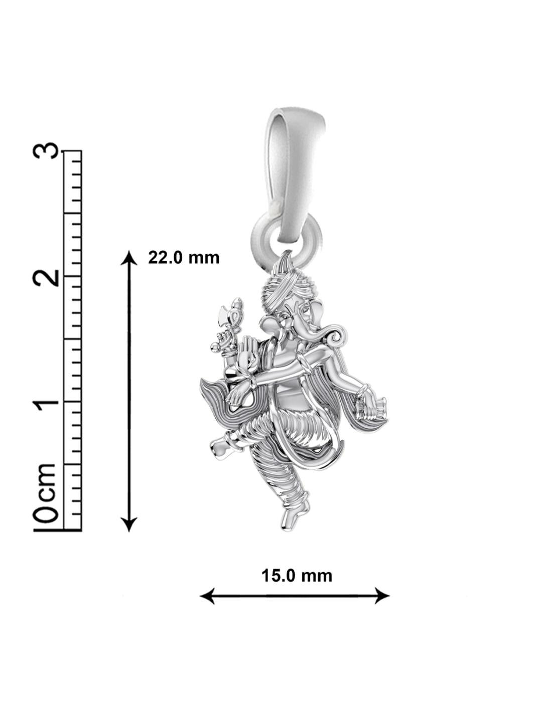 Akshat Sapphire Sterling Silver (92.5% purity) God Ganesha Chain Pendant (Pendant with Anchor/ Cable Chain Chain) for Men & Women Pure Silver Lord Ganapathy Chain Locket for Good Health & Wealth