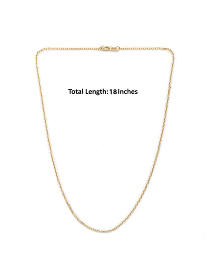 22KT Gold Plated Sterling Silver (92.5% Purity) Pure Silver God Ganesha Chain Pendant (Locket with Anchor/ Cable Chain Chain) for Women