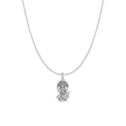 Akshat Sapphire Sterling Silver (92.5% purity) Vishnu ji chain pendant (Pendant with Anchor/ Cable Chain Chain) for Men and women, God vishnu chain Locket for Good Luck, Health & Wealth