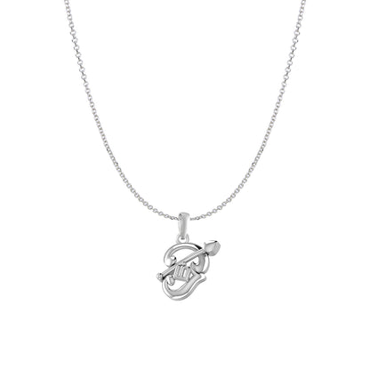 Akshat Sapphire Sterling Silver (92.5% purity) Spiritual OM Chain Pendant (Pendant with Anchor/ Cable Chain Chain) for Men & Women Pure Silver Divine OM Chain Locket for Health & Wealth