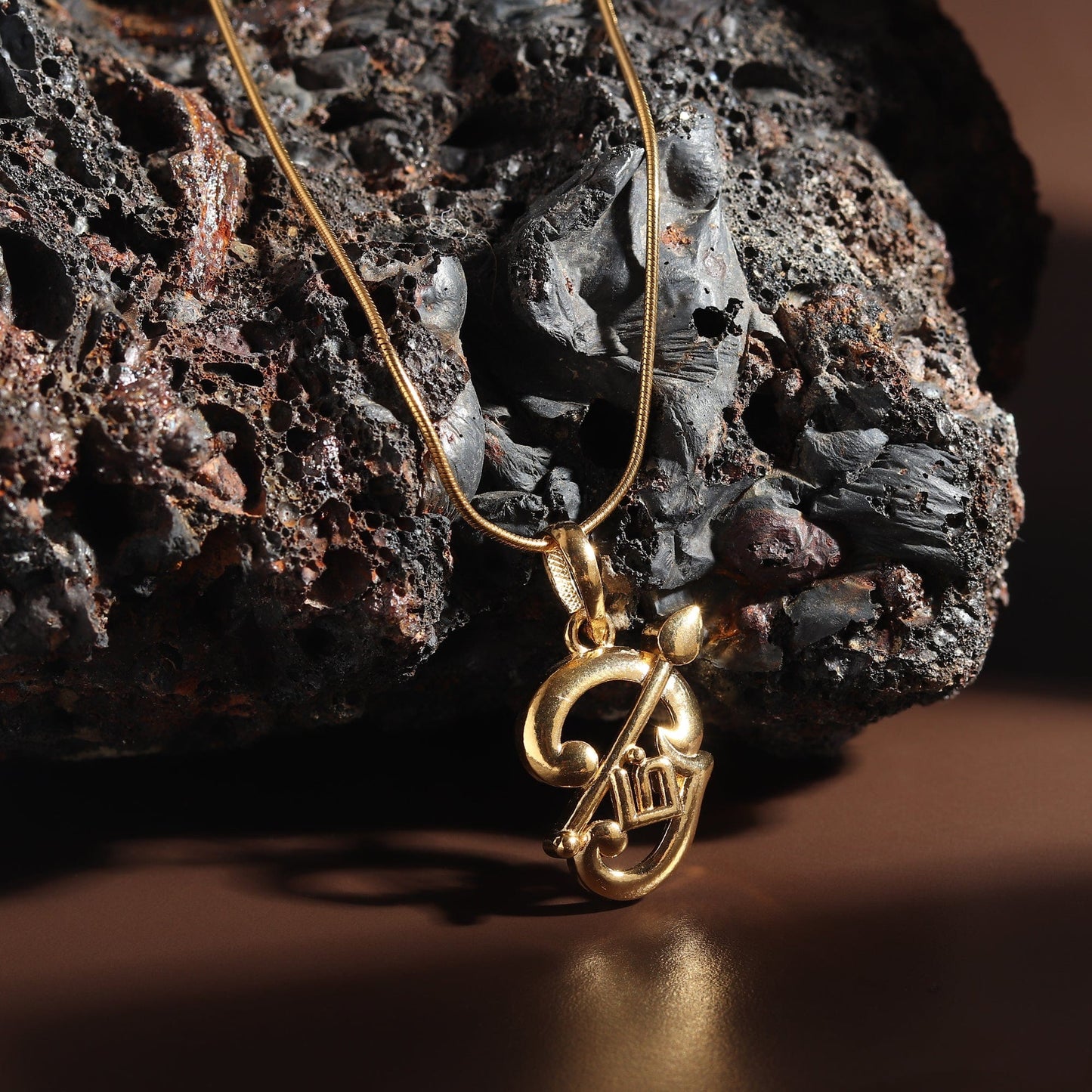 22KT Gold Plated Sterling Silver (92.5% Purity) Pure Silver Spiritual OM Chain Pendant (Locket with Anchor/ Cable Chain Chain) for Women