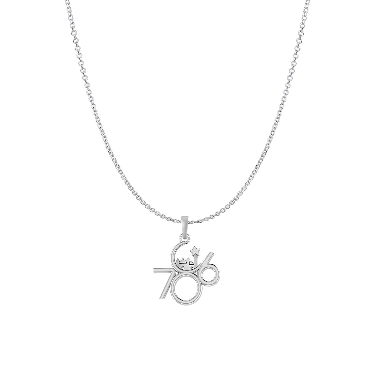 Religious and lucky 786 Chain Pendant (Pendant with Anchor/ Cable Chain Chain) for Men and women Pure Silver Muslim spiritual 786 Chain Locket for Good Luck, Health & Wealth
