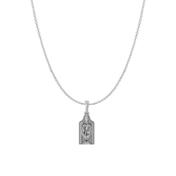 Akshat Sapphire Sterling Silver (92.5% purity) God Tirupati Bala Ji Chain Pendant (Pendant with Anchor/ Cable Chain Chain) for Men & Women Pure Silver Lord Bala Ji Chain Locket for Good Health & Wealth