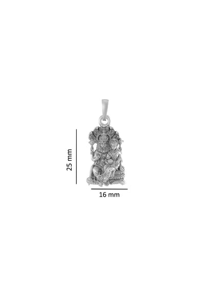 Akshat Sapphire Sterling Silver (92.5% purity) God Narsimha and Laxmi ji Chain Pendant (Pendant with Anchor/ Cable Chain Chain) for Men & Women Pure Silver Lord Narsimha and Laxmi ji Chain Locket for Health & Wealth