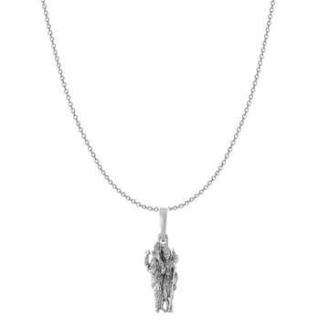 Akshat Sapphire Sterling Silver (92.5% purity) God Ganesh kartikeya Brother Chain Pendant (Pendant with Anchor/ Cable Chain Chain) for Men & Women Pure Silver Lord Ganapathy Murugan Chain Locket for Good Health & Wealth