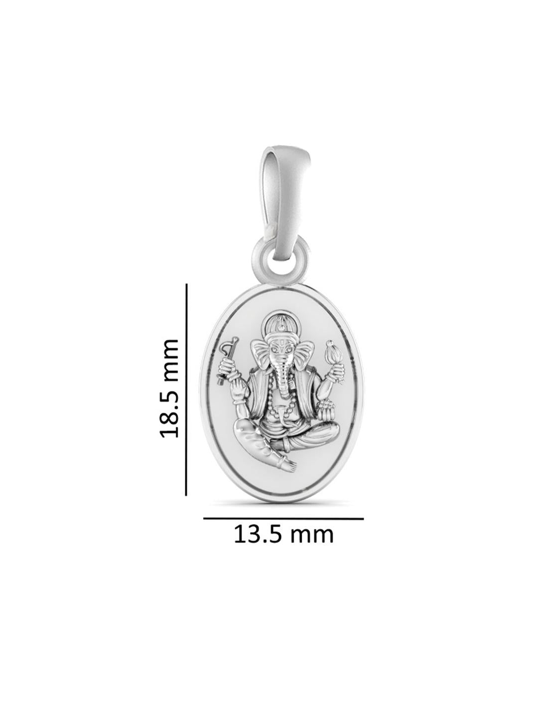 Akshat Sapphire Sterling Silver (92.5% purity) God Ganesha Chain Pendant (Pendant with Anchor/ Cable Chain Chain) for Men & Women Pure Silver Lord Ganapathy Chain Locket for Good Health & Wealth