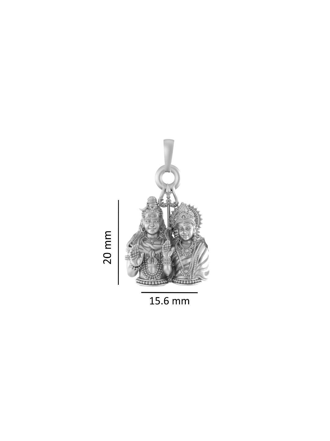 Akshat Sapphire Sterling Silver (92.5% purity) God Shiv Parvati chain pendant (Pendant with Anchor/ Cable Chain Chain) for Men & Women Pure Silver Bhagwan Shiv Parvati Ji chain Locket for Good Health & Wealth