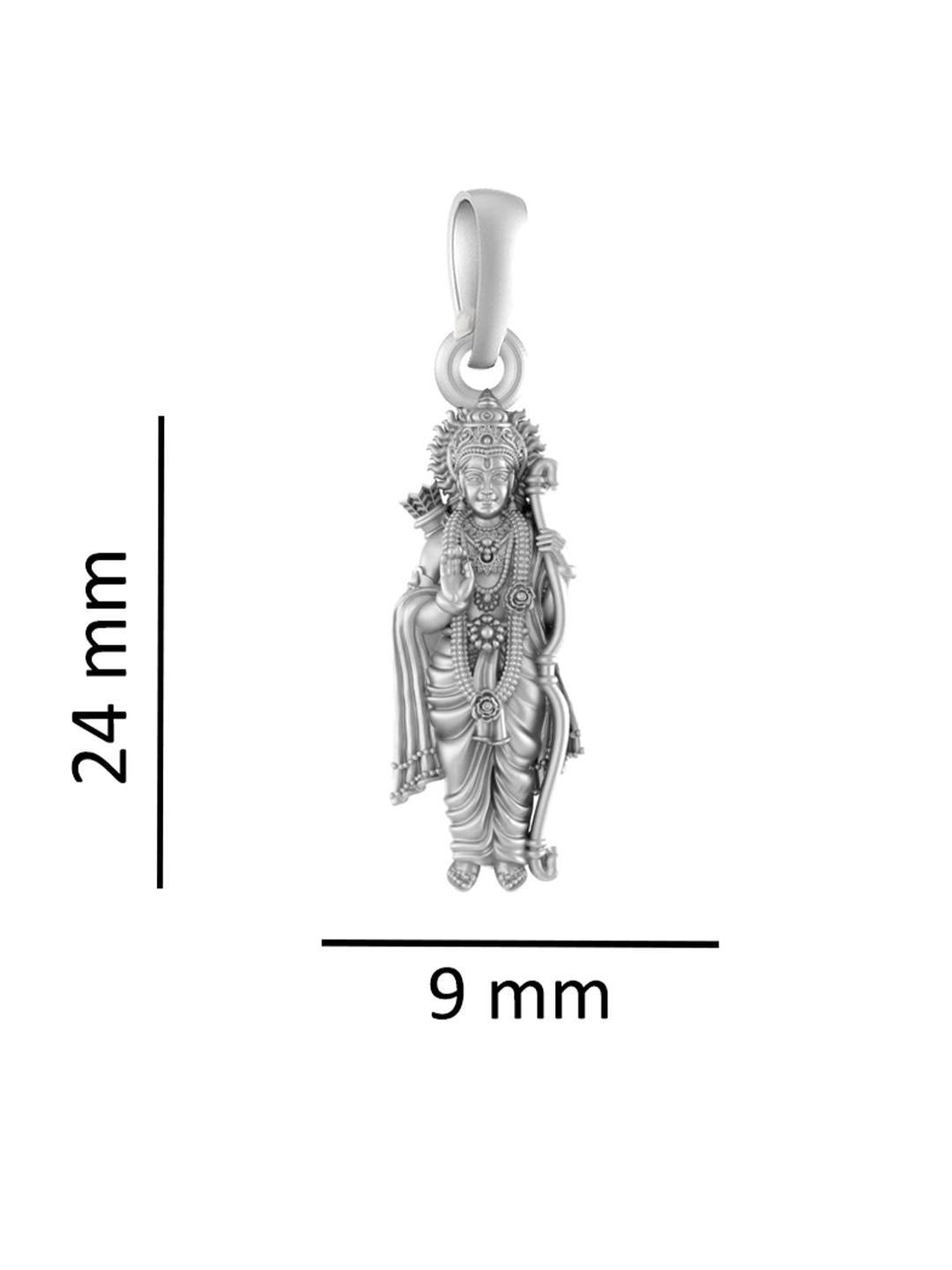 Akshat Sapphire Sterling Silver (92.5% purity) God Ram Ji chain Pendant (Pendant with Anchor/ Cable Chain Chain) for Men & Women Pure Silver Bhagwan Shri Ram Locket for Good Health & Wealth