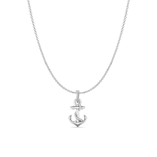 Sterling Silver (92.5% Purity) Pure Silver Ship Anchor Chain Pendant (Locket with Anchor/ Cable Chain Chain) for Men & Women