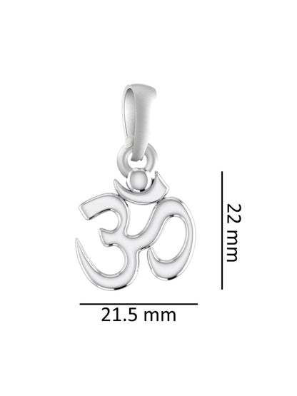 Akshat Sapphire Sterling Silver (92.5% purity) Spiritual OM Chain Pendant (Pendant with Anchor/ Cable Chain Chain) for Men & Women Pure Silver Divine OM Chain Locket for Health & Wealth