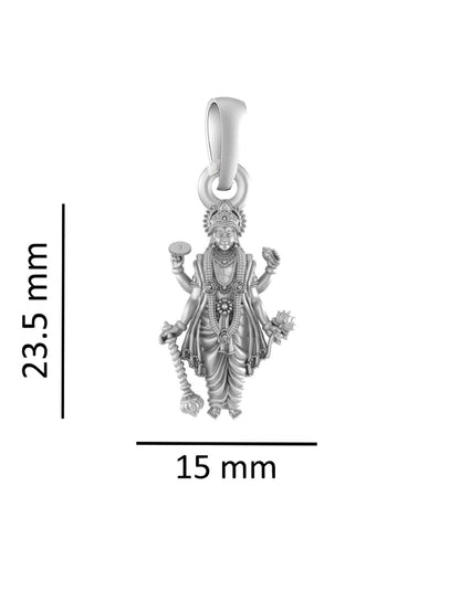 Akshat Sapphire Sterling Silver (92.5% purity) Vishnu ji chain pendant (Pendant with Anchor/ Cable Chain Chain) for Men and women, God vishnu chain Locket for Good Luck, Health & Wealth