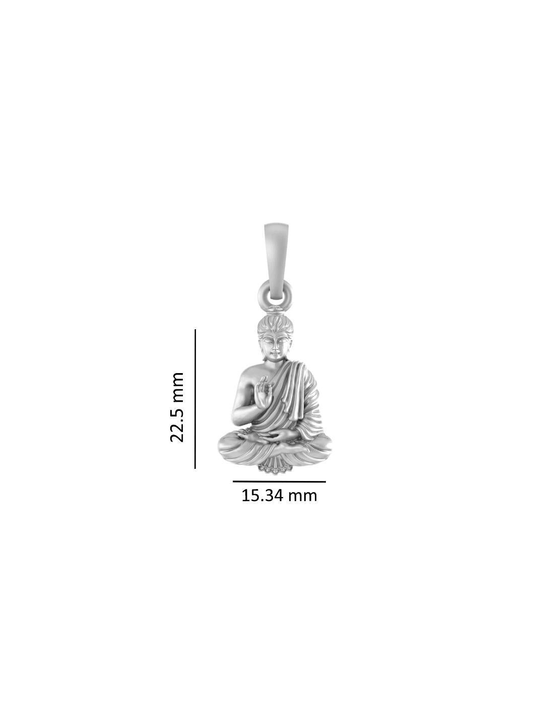 Akshat Sapphire Sterling Silver (92.5% purity) Spiritual God Gautam Buddha Chain Pendant (Pendant with Anchor/ Cable Chain Chain) for Men & Women Pure Silver religious Gautam buddh Chain Locket for Good Health & Wealth