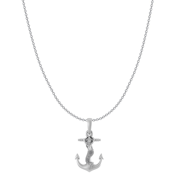 Akshat Sapphire Sterling Silver (92.5% purity) Ship Anchor Chain Pendant (Pendant with Anchor/ Cable Chain Chain) for Men & Women Pure Silver Stylish and fashionable ship anchor chain Locket for Good Health & Wealth