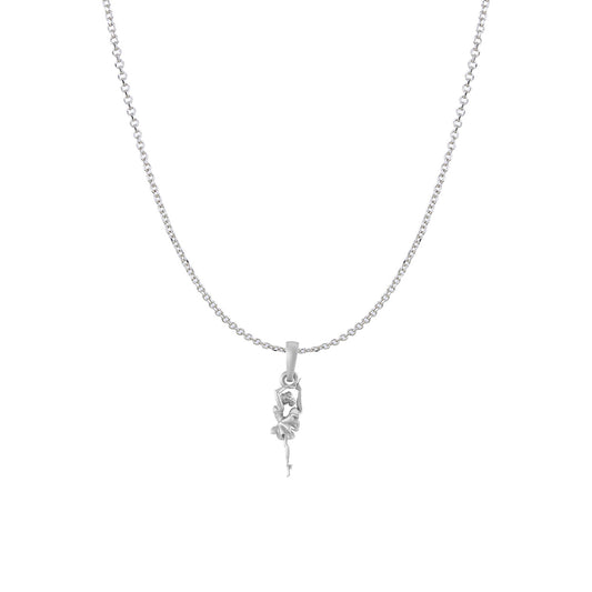 Sterling Silver (92.5% Purity) Pure Silver Stylish and Fashionable Happy Dancing girl Chain Pendant (Locket with Anchor/ Cable Chain) for Men & Women