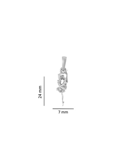 Sterling Silver (92.5% Purity) Pure Silver Stylish and Fashionable Happy Dancing girl Chain Pendant (Locket with Anchor/ Cable Chain) for Men & Women