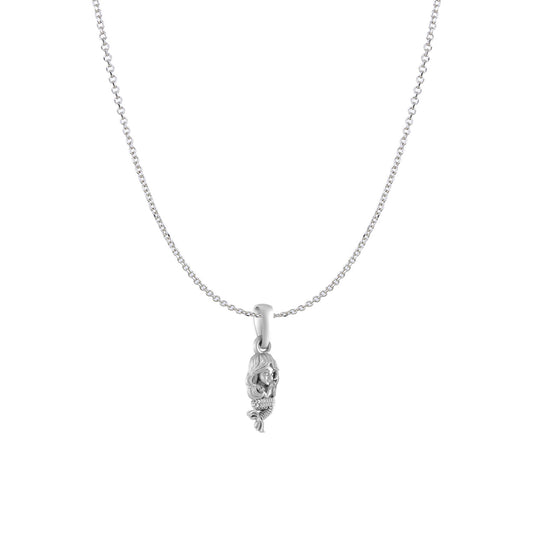 Sterling Silver (92.5% Purity) Pure Silver ambitious and Stylish divine Mermaid Chain Pendant (Locket with Anchor/ Cable Chain Chain) for Men & Women