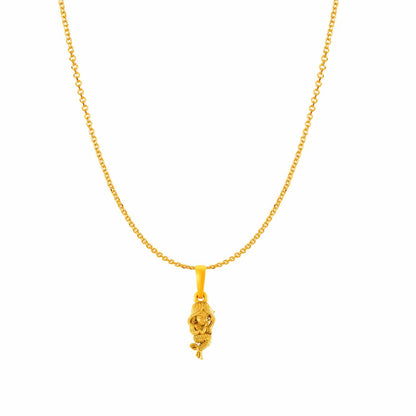 22KT Gold Plated Silver (92.5% Purity) Pure Silver ambitious and Stylish divine Mermaid Chain Pendant (Locket with Anchor/ Cable Chain) for Women