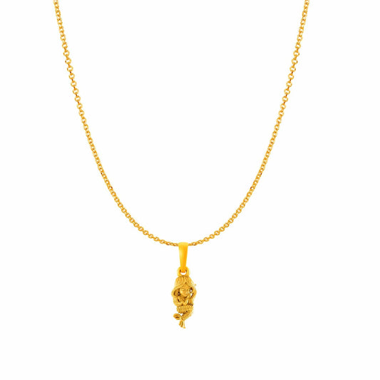 22KT Gold Plated Silver (92.5% Purity) Pure Silver ambitious and Stylish divine Mermaid Chain Pendant (Locket with Anchor/ Cable Chain) for Women