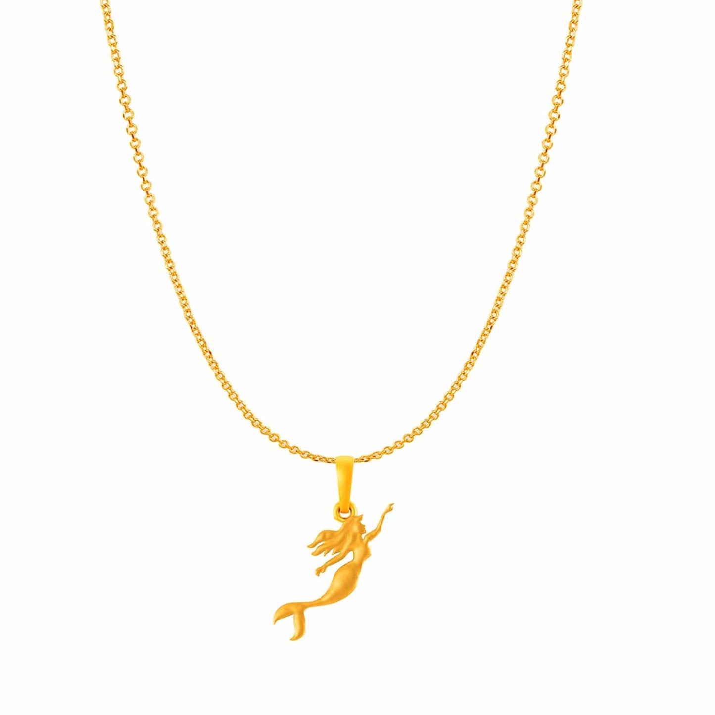 22KT Gold Plated Silver (92.5% Purity) Pure Silver ambitious and Stylish divine Mermaid Chain Pendant (Locket with Anchor/ Cable Chain) for Women