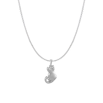 Akshat Sapphire Sterling Silver (92.5% purity) Stylish and Fashionable Cute Cat Chain Pendant (Pendant with Anchor/ Cable Chain Chain) for Men & Women Pure Silver Cat Chain Locket for Happiness and joy