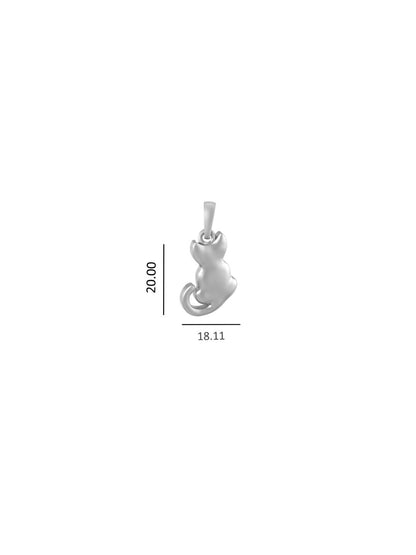 Sterling Silver (92.5% Purity) Pure Silver Stylish and Fashionable Cute Cat Chain Pendant (Locket with Anchor/ Cable Chain Chain) for Men & Women