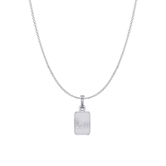 Akshat Sapphire Sterling Silver (92.5% purity) Spiritual OM Chain Pendant (Pendant with Anchor/ Cable Chain Chain) for Men & Women Pure Silver Divine OM Chain Locket for Health & Wealth