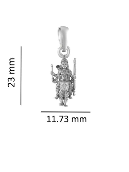 Akshat Sapphire Sterling Silver (92.5% purity) God Kartikeya Chain Pendant (Pendant with Anchor/ Cable Chain Chain) for Men & Women Pure Silver Lord Kartikeya Chain Locket for Good Health & Wealth
