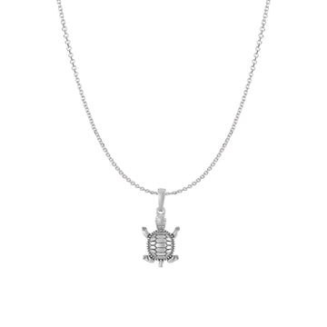 Akshat Sapphire Sterling Silver (92.5% purity) Prosperity and Piece Symbolic Tortoise Chain Pendant (Pendant with Anchor/ Cable Chain Chain) for Men & Women Pure Silver Turtle Chain Locket for Piece and prosperity