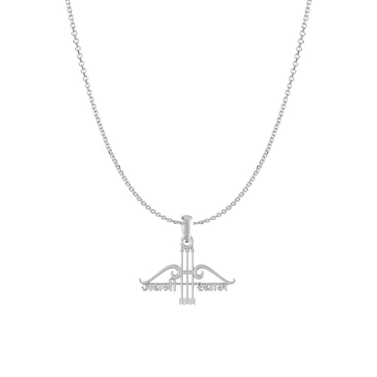 Akshat Sapphire Sterling Silver (92.5% purity) God Baba Khatu Shyam Chain Pendant (Pendant with Anchor/ Cable Chain Chain) for Men & Women Pure Silver Lord Baba Khatu Shyam Chain Locket for Good Health & Wealth