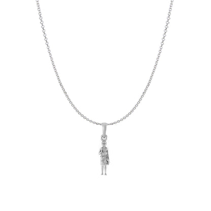 Akshat Sapphire Sterling Silver (92.5% purity) God Swaminarayan Chain Pendant (Pendant with Anchor/ Cable Chain Chain) for Men & Women Pure Silver Swaminarayan Chain Locket for Good Health & Wealth