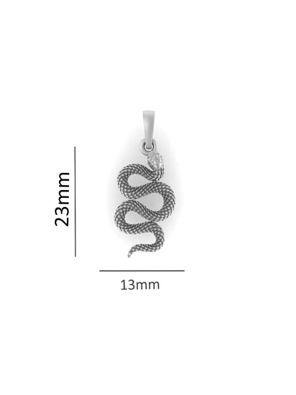 Stylish snake Pure Silver 92.5% purity Chain pendant by snake Pendant (Pendant with Anchor Chain-18 inches)