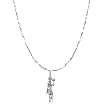 God Shiva Pure Silver 92.5% purity Chain pendant by Akshat Sapphire Shiva Pendant (Pendant with Anchor Chain-18 inches)
