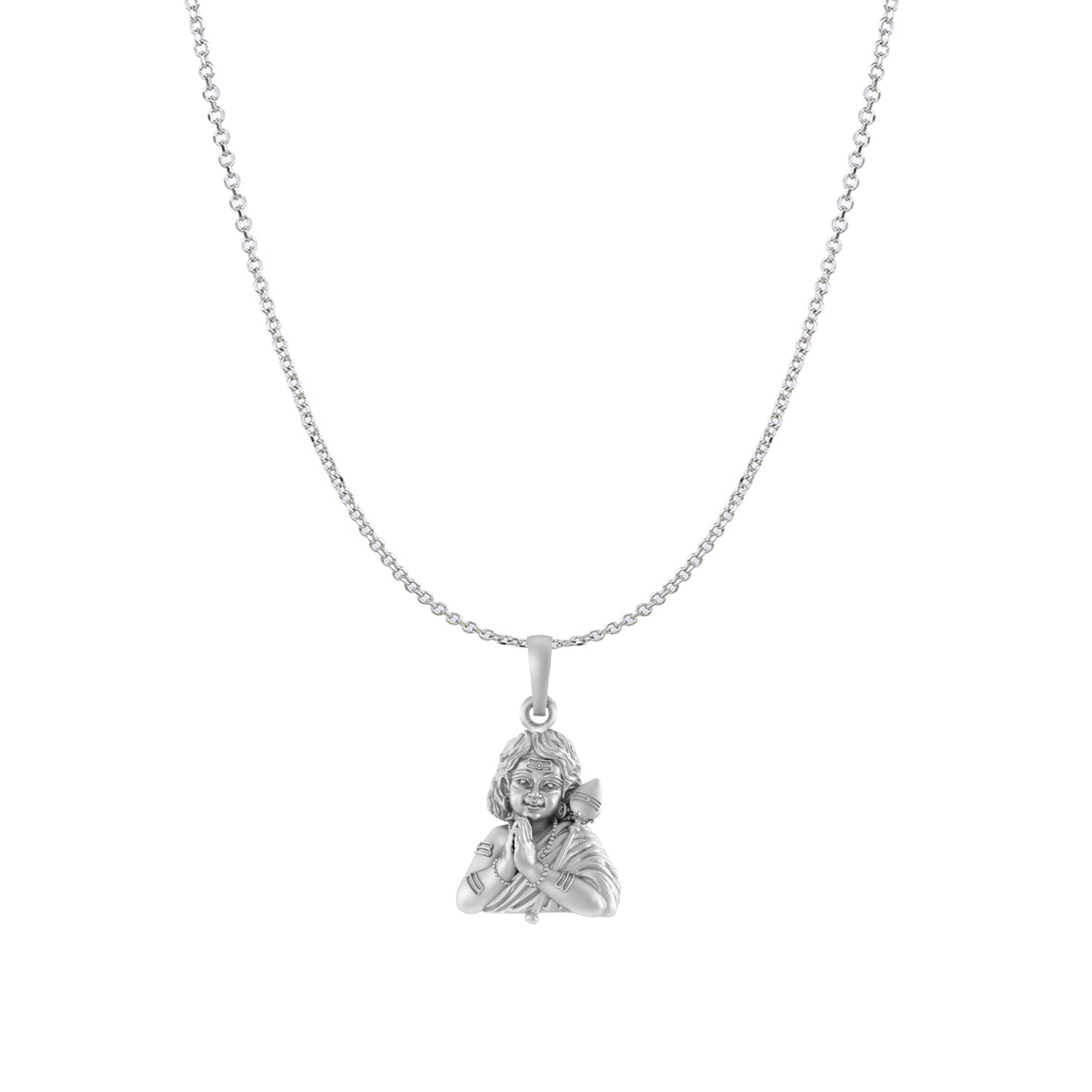 God Kartikeya Pure Silver 92.5% purity Chain pendant by Akshat Sapphire Murugan Pendant (Pendant with Anchor Chain-18 inches)