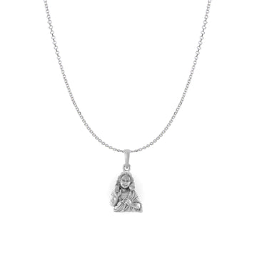 God Kartikeya Pure Silver 92.5% purity Chain pendant by Akshat Sapphire Murugan Pendant (Pendant with Anchor Chain-18 inches)