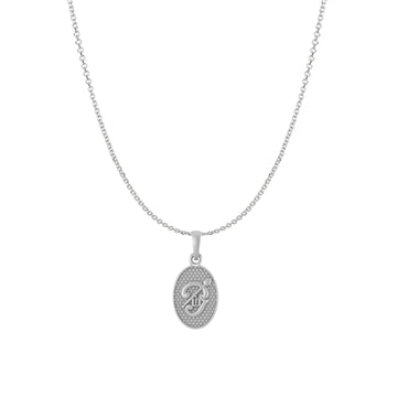 Spiritual Tamil OM Pure Silver 92.5% purity Chain pendant by Akshat Sapphire for Men & Women (Pendant with Anchor Chain-18 inches)