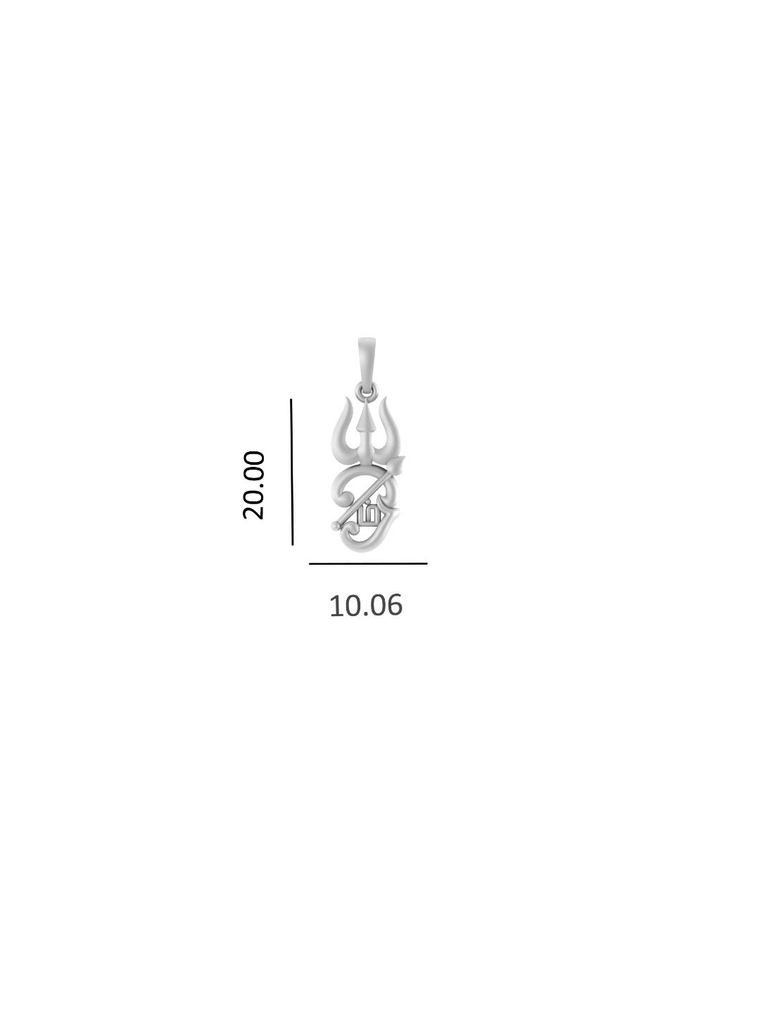Spiritual Tamil OM Pure Silver 92.5% purity Chain pendant by for Men & Women (Pendant with Anchor Chain-18 inches)
