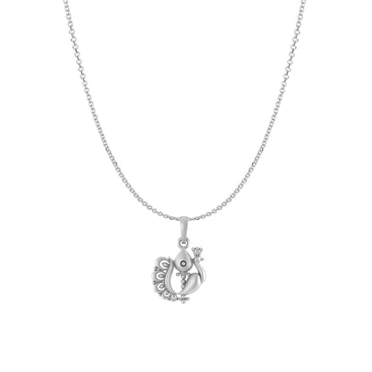 God Kartikeya Pure Silver 92.5% purity Chain pendant by Murugan Pendant (Pendant with Anchor Chain-18 inches)