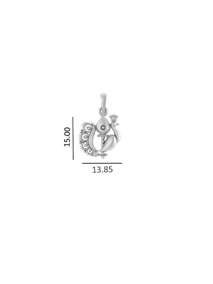 God Kartikeya Pure Silver 92.5% purity Chain pendant by Murugan Pendant (Pendant with Anchor Chain-18 inches)
