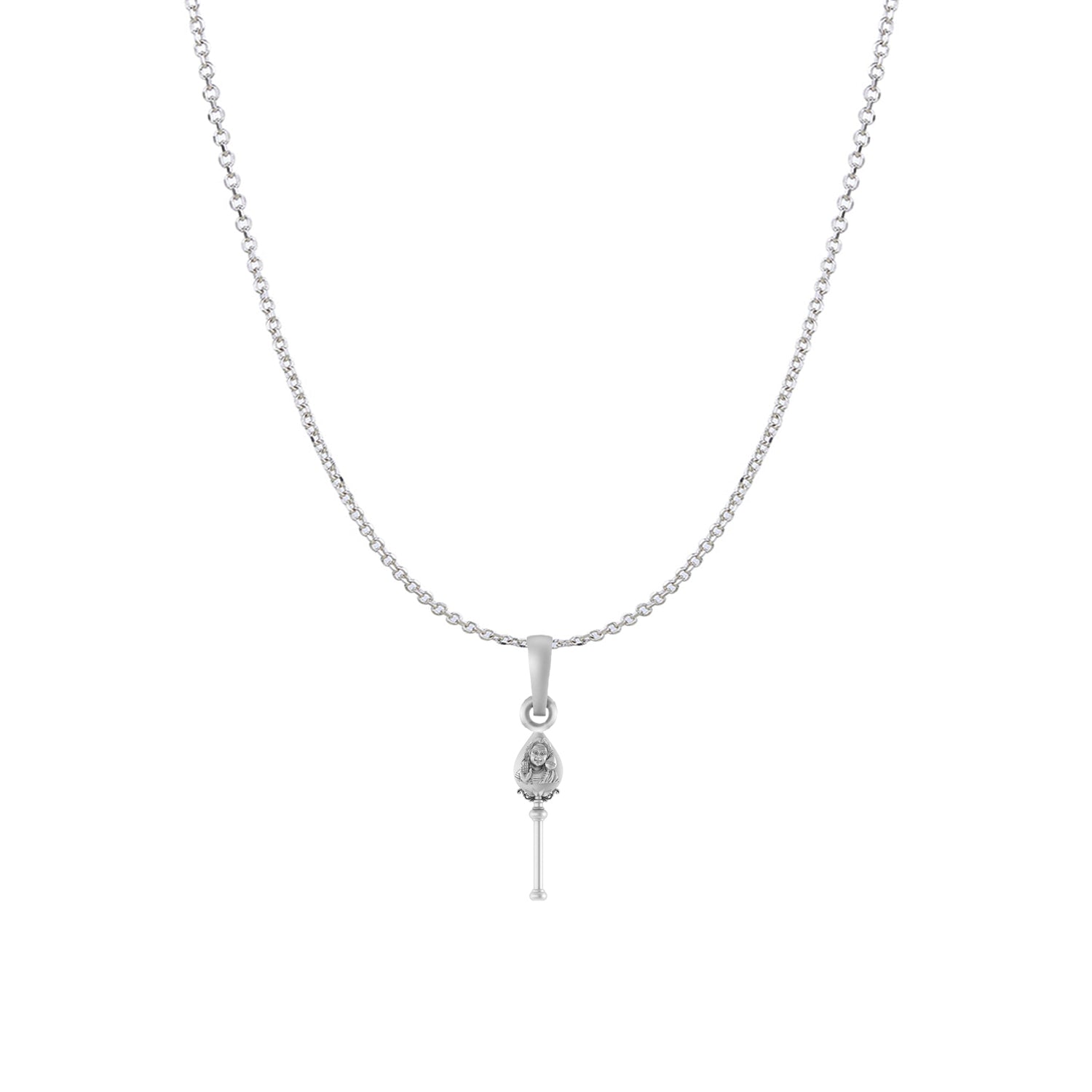 God Kartikeya Pure Silver 92.5% purity Chain pendant by Akshat Sapphire Murugan Pendant (Pendant with Anchor Chain-18 inches)