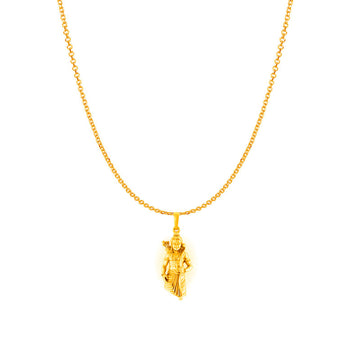 Akshat Sapphire 22KT Gold Plated Sterling Silver God Ram Ji chain Pendant (with 92.5% purity) (Pendant with Anchor Chain-18 inches) for  Women  Bhagwan Shri Ram Locket for Good Health & Wealth