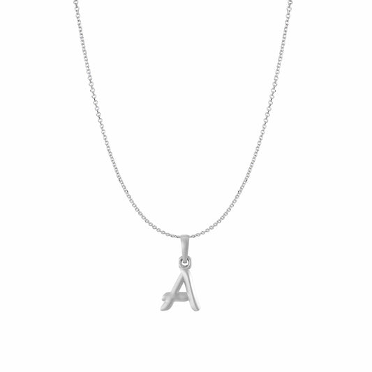 Akshat Sapphire Sterling Silver (92.5% purity) precious Name alphabet chain pendant (Pendnat with Anchor/Cable chain) pure silver designer alphabet chain locket