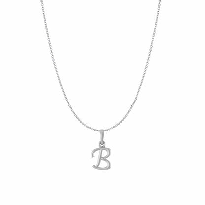 Akshat Sapphire Sterling Silver (92.5% purity) precious Name alphabet chain pendant (Pendnat with Anchor/Cable chain) pure silver designer alphabet chain locket