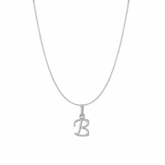 Sterling Silver (92.5% purity) precious Name alphabet chain pendant (Pendnat with Anchor/Cable chain) pure silver designer alphabet chain locket