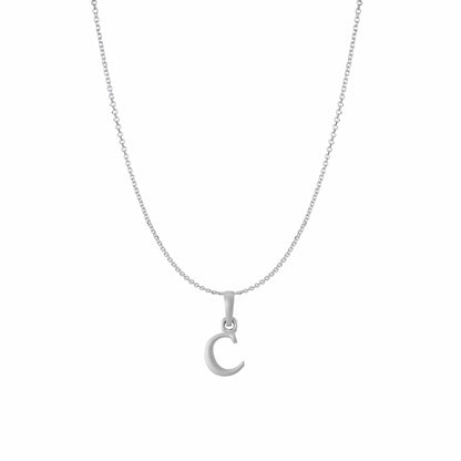 Sterling Silver (92.5% purity) precious Name alphabet chain pendant (Pendnat with Anchor/Cable chain) pure silver designer alphabet chain locket