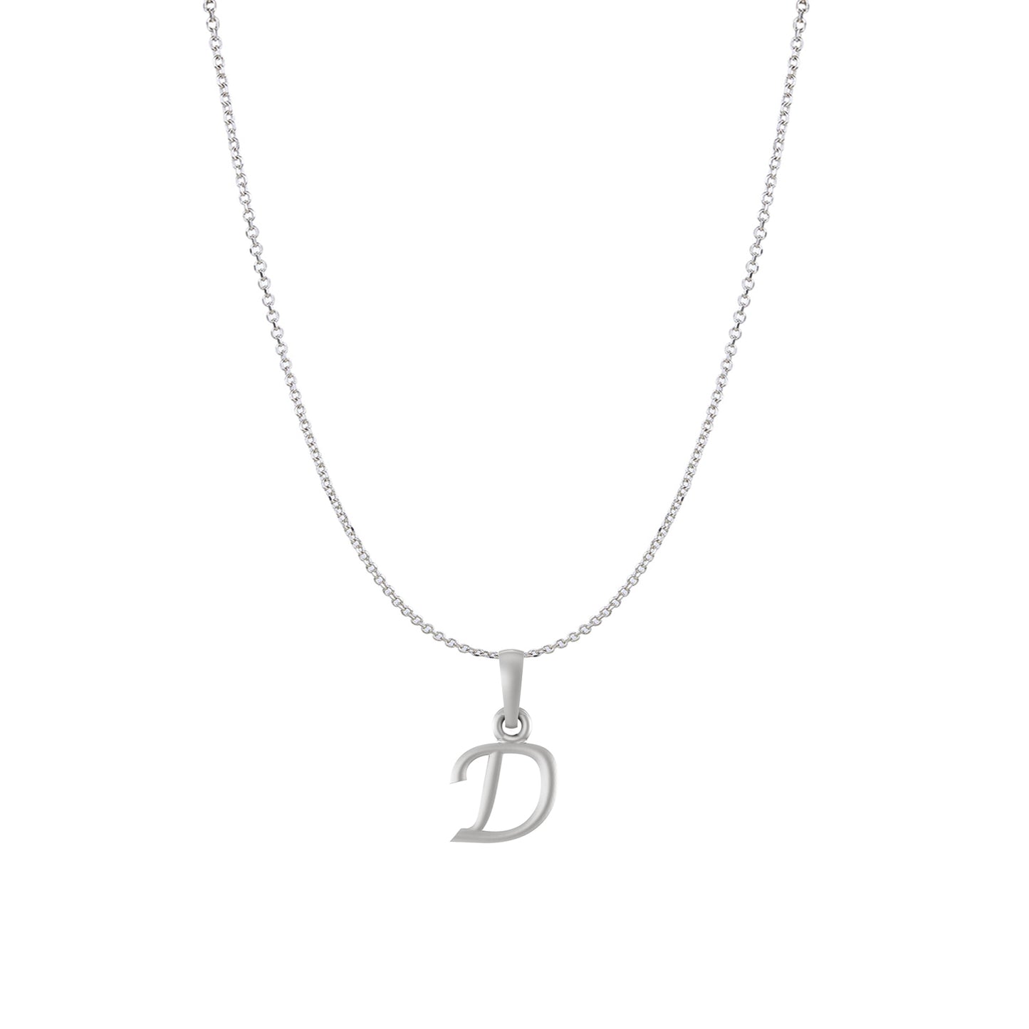 Akshat Sapphire Sterling Silver (92.5% purity) precious Name alphabet chain pendant (Pendnat with Anchor/Cable chain) pure silver designer alphabet chain locket
